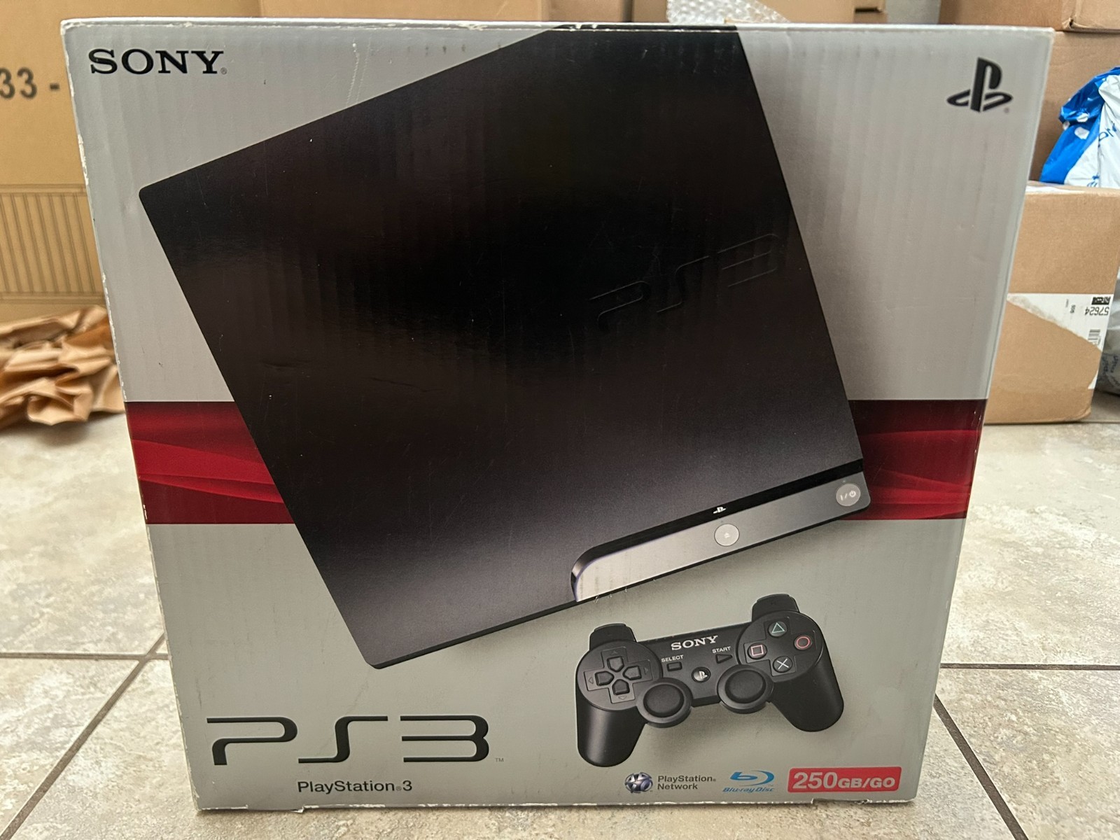 New Open Box Sony PlayStation 3 250gb Console Black PS3 Slim System CECH-2001B