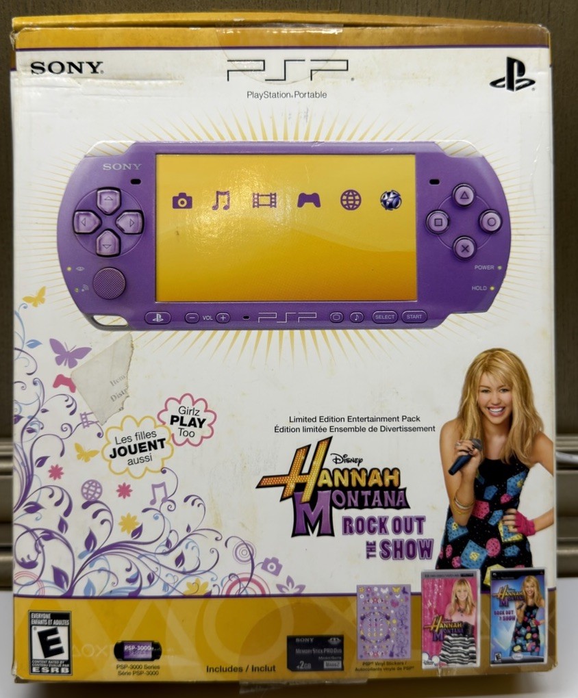 Sony PSP 3000 Hannah Montana Limited Edition Lilac Complete in Box Tested Rare