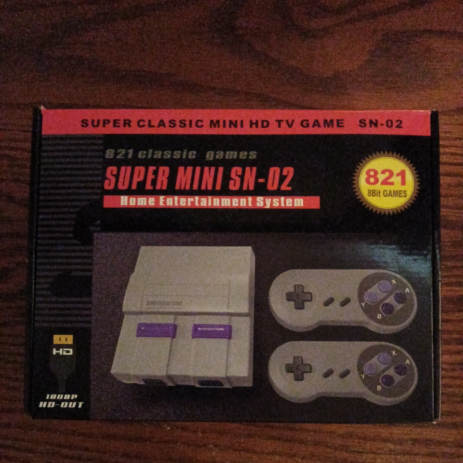 Super Mini sn-02 Mini Super Nintendo 821 Games open box