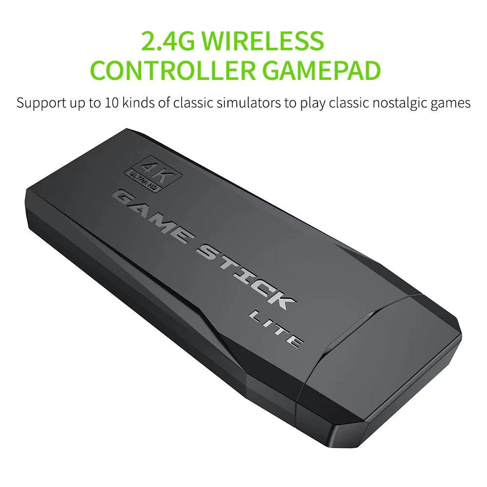 Video Game Console 2.4G Double Wireless Controller Game Stick 4K 10000 Games 64
