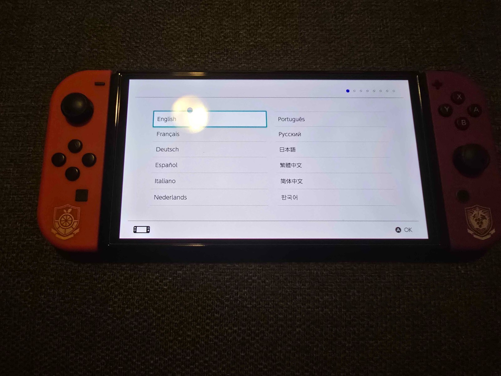 Nintendo Switch (OLED Model) Pokémon Scarlet/Violet Edition-USED No joycon grip
