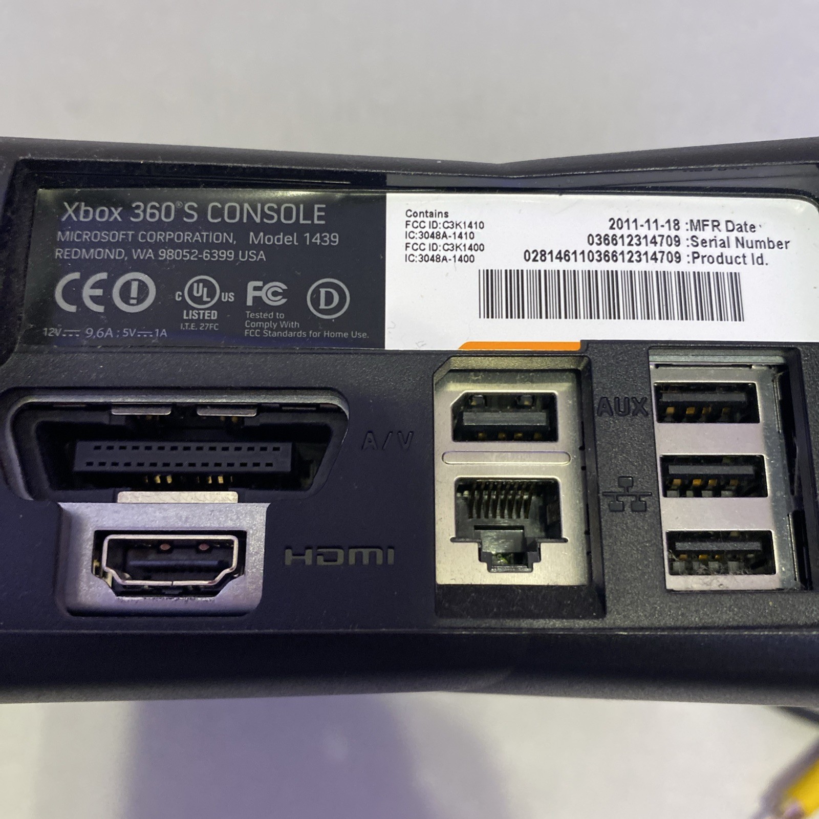 Microsoft Xbox 360 Model 1439 Console, Cords & Remote Controller Tested/Works