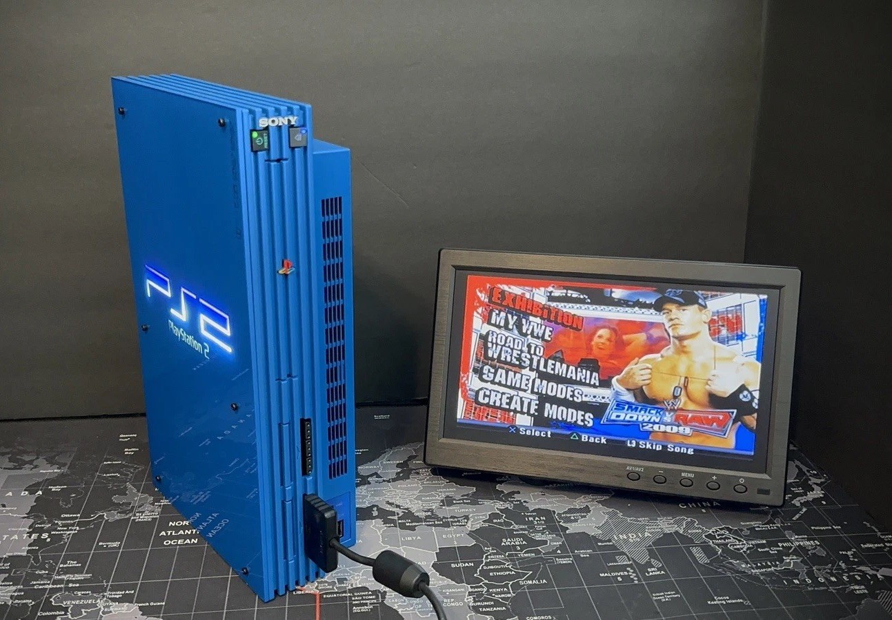 SONY PLAYSTATION 2- CUSTOM PAINTED SHELL/ SEQUENTIAL LED!!🎮