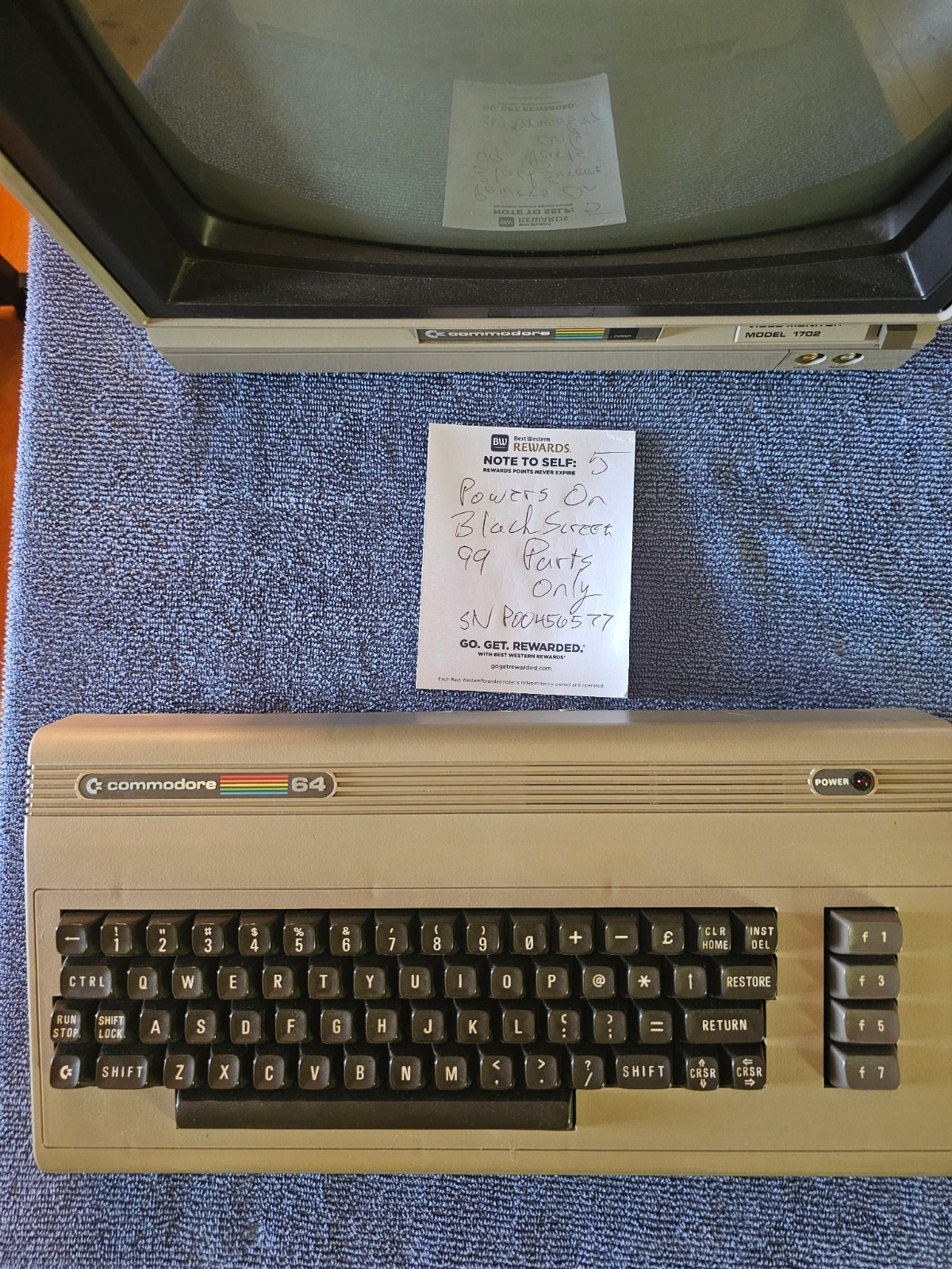 Commodore 64 – Powers On, Black Screen. For Parts, No PSU.