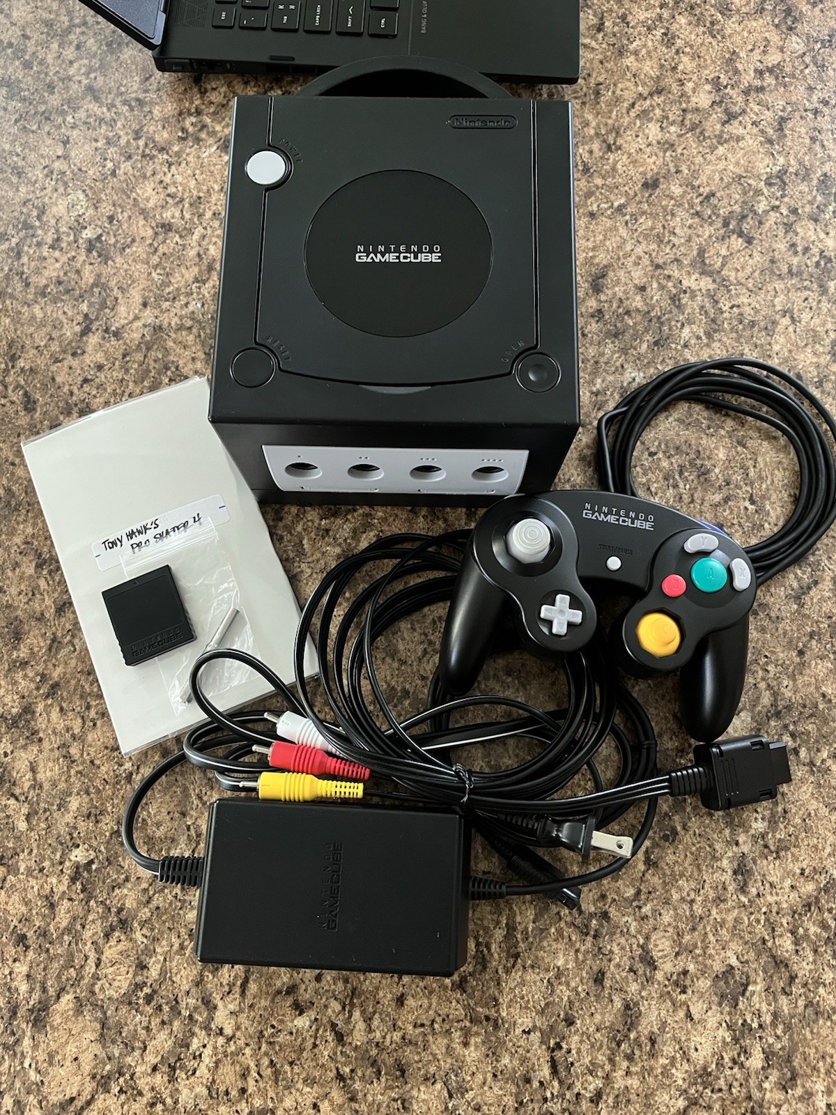 Nintendo GameCube Black Console Bundle (DOL-001) Blue LED/Replaceable Battery