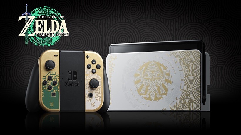 Nintendo Switch (OLED Model) Special Edition Zelda, 4 Games, Accessories.