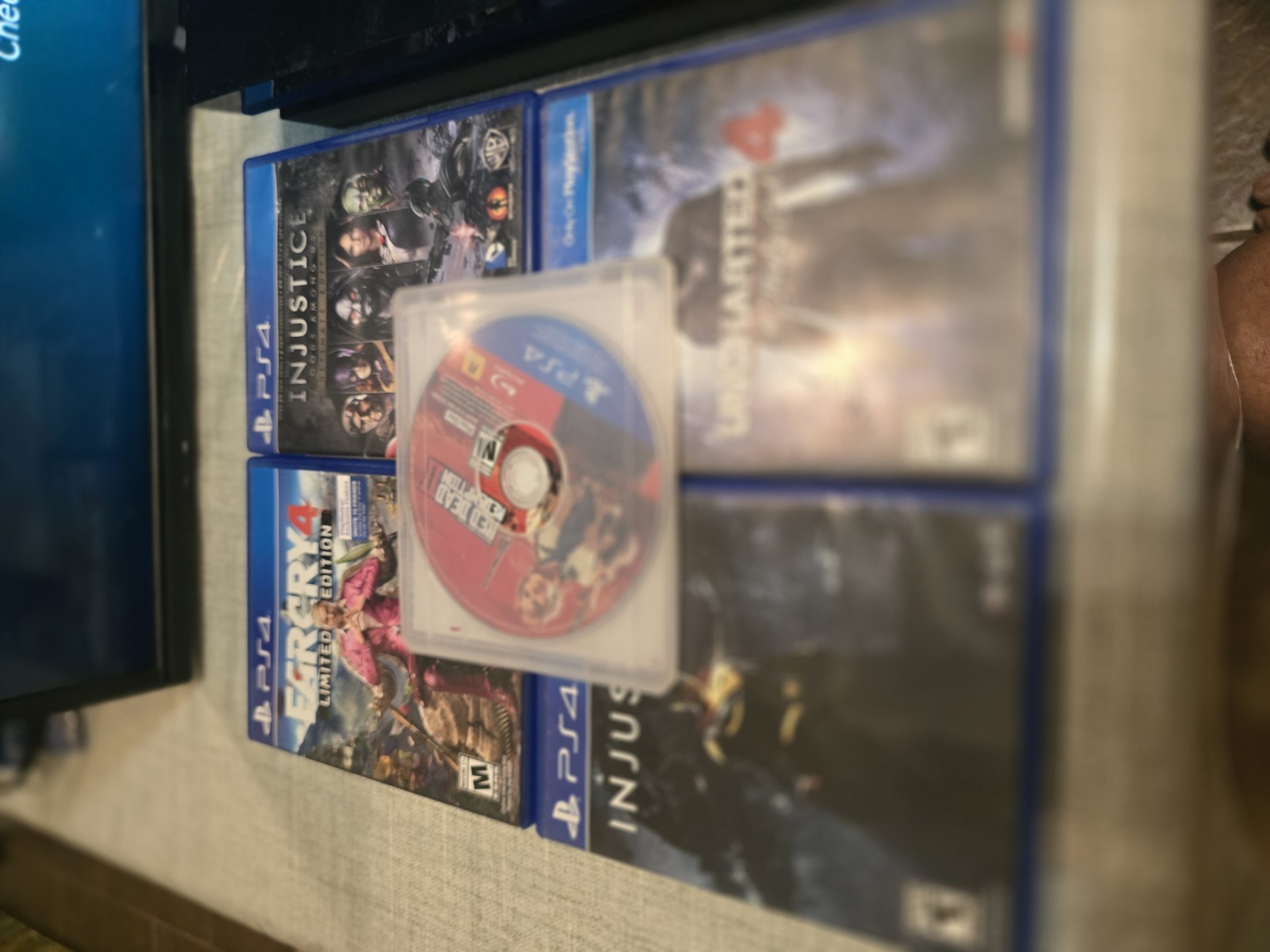 PS4 Console Bundle with 2 Blue DualShock 4 Controllers + 5 Game – Tested Working