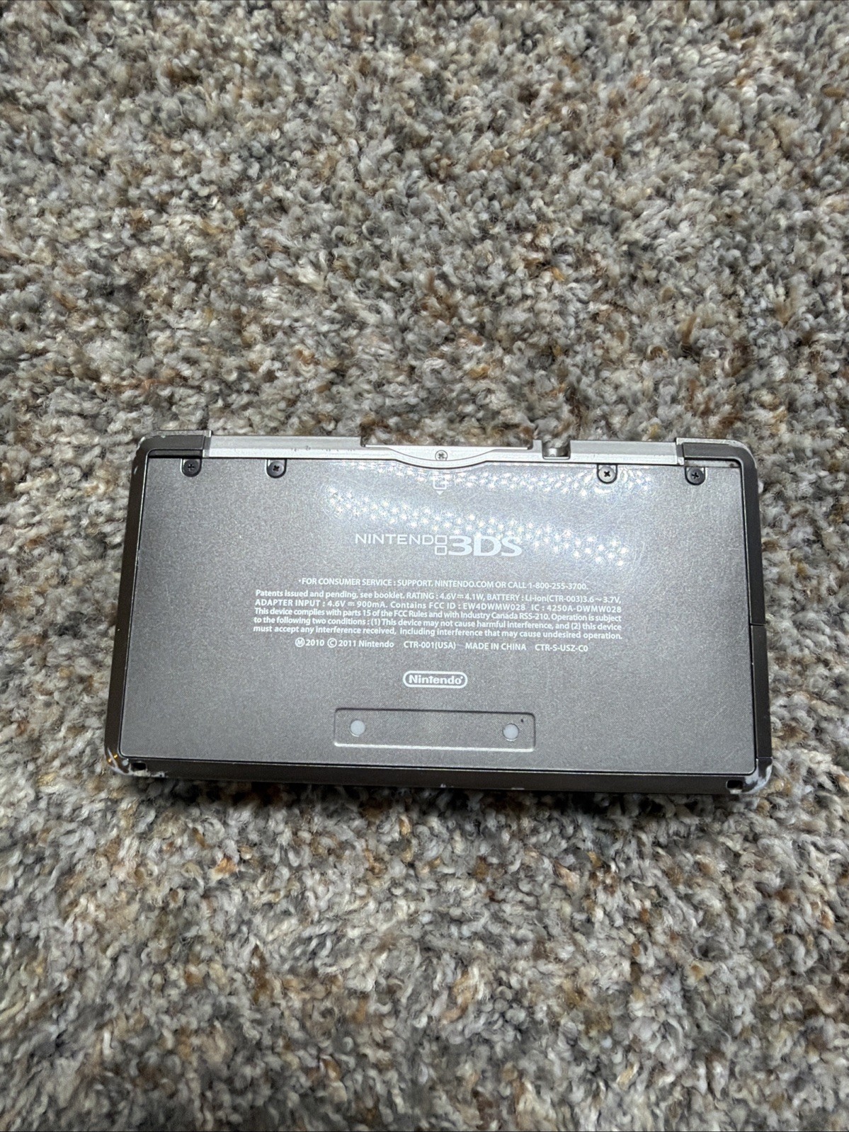 Nintendo 3DS CTR-001 Black Console Handheld For Parts As Is powers on