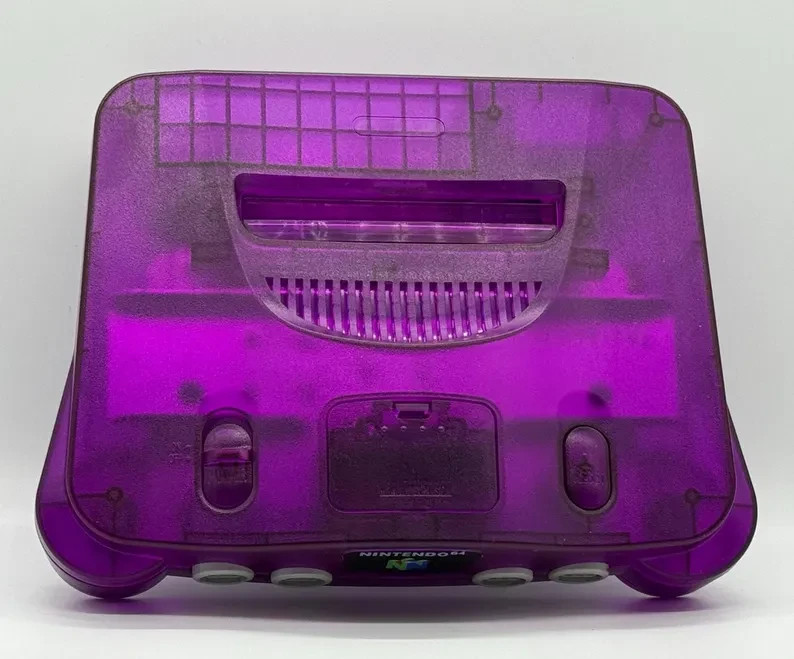NEW Nintendo 64 N64 Limited Transparent Purple Custom Console Multi-Color LED