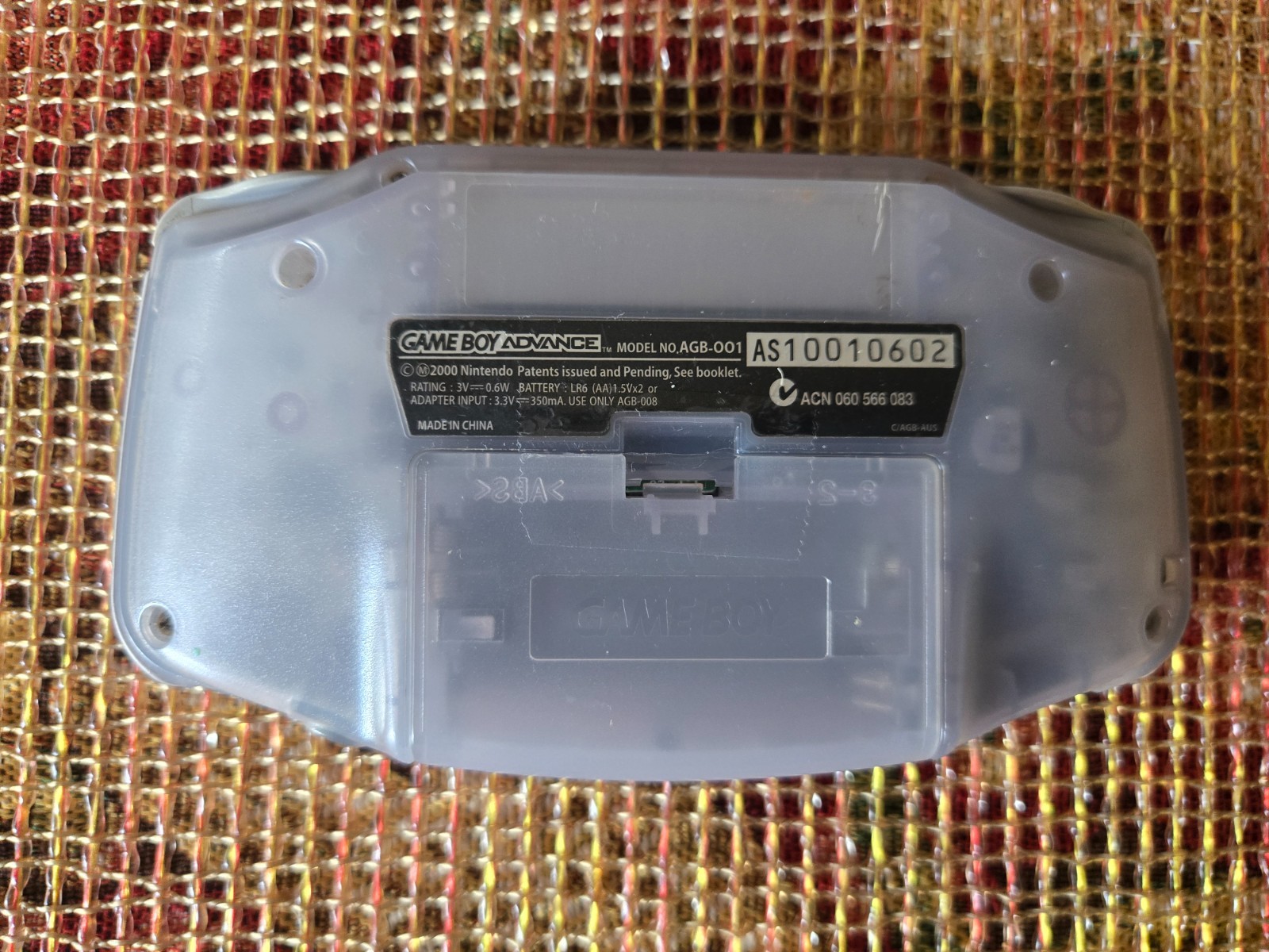 Nintendo Gameboy Advance Console Clear Game Boy + 3 Games