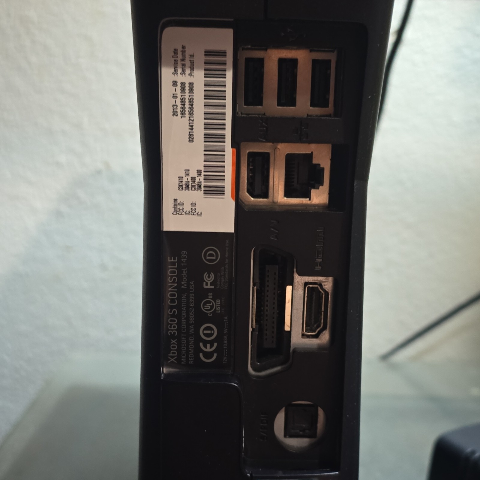 Rare Microsoft Intern Xbox 360 S 250GB Black Console Model 1439 1080p NTSC-U/C
