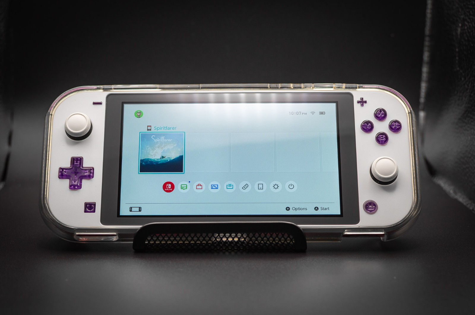 Custom Nintendo Switch Lite 128GB Purple Clear TMR Hall Effect No Drift Bundle
