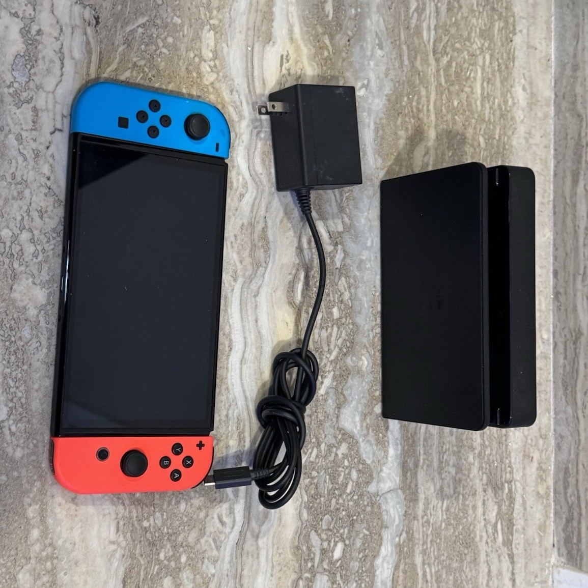 Nintendo Switch OLED Console Neon Blue & Red Joy-Con, Dock, Handheld/TV Mode