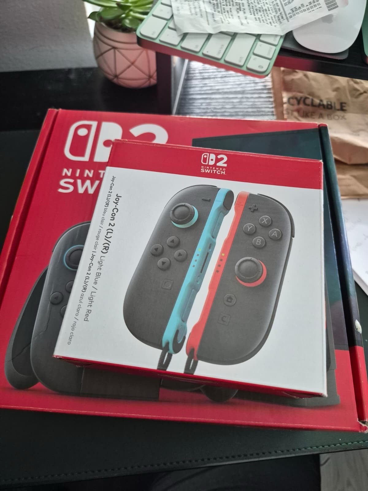 Nintendo Switch 2 Console Black with Light Blue/Light Red Joy-Con, Wi-Fi, USB-C
