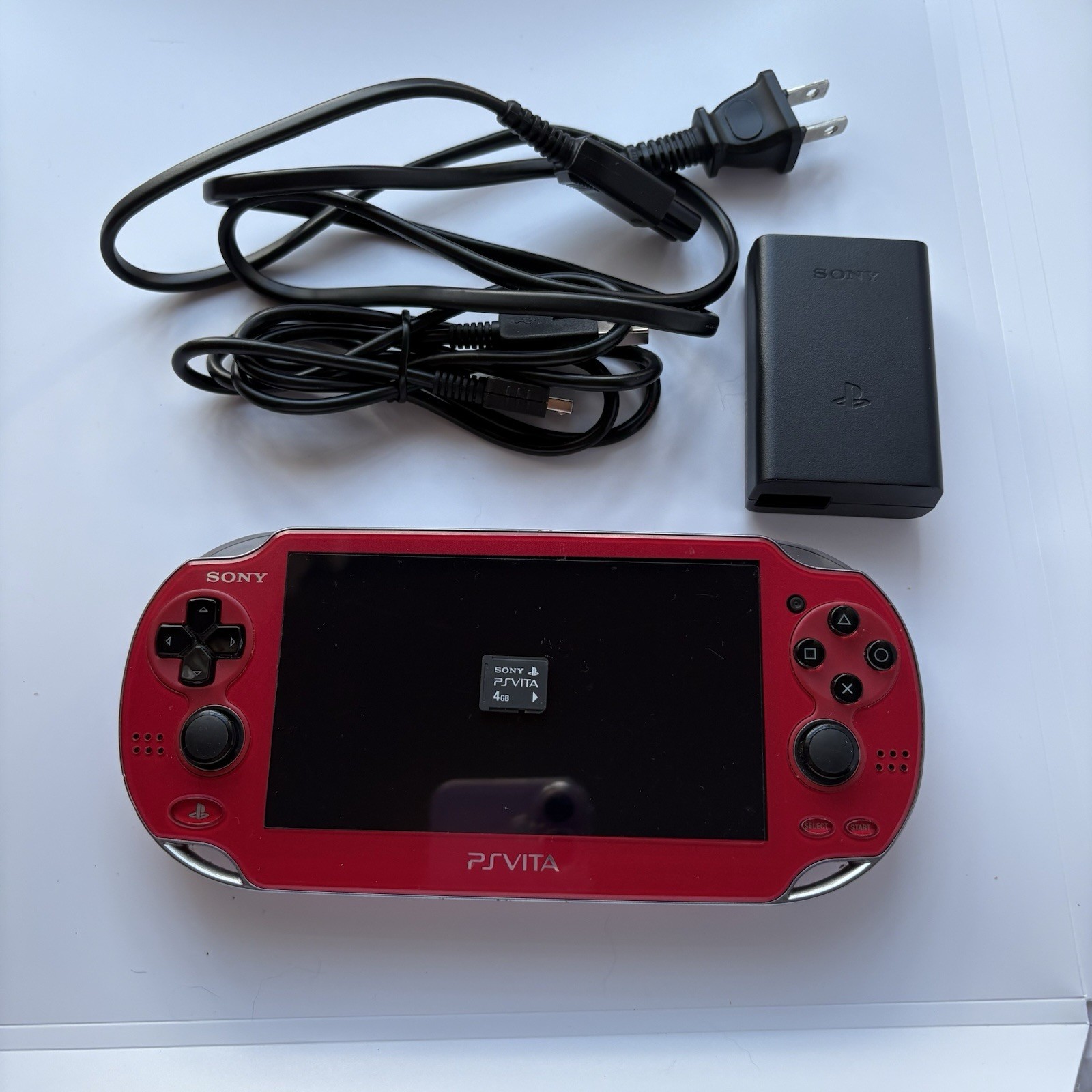 Excellent SONY PS Vita PCH-1000 ZA03 Cosmic Red Wifi Rarely Used w/8GB Memory