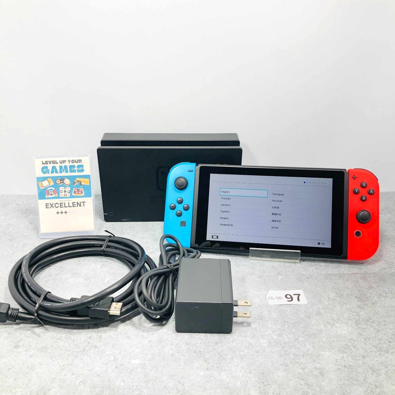 [EX+3] Nintendo Switch V1 Hac-001 2017 Console Region Free red Blue 26-06-97