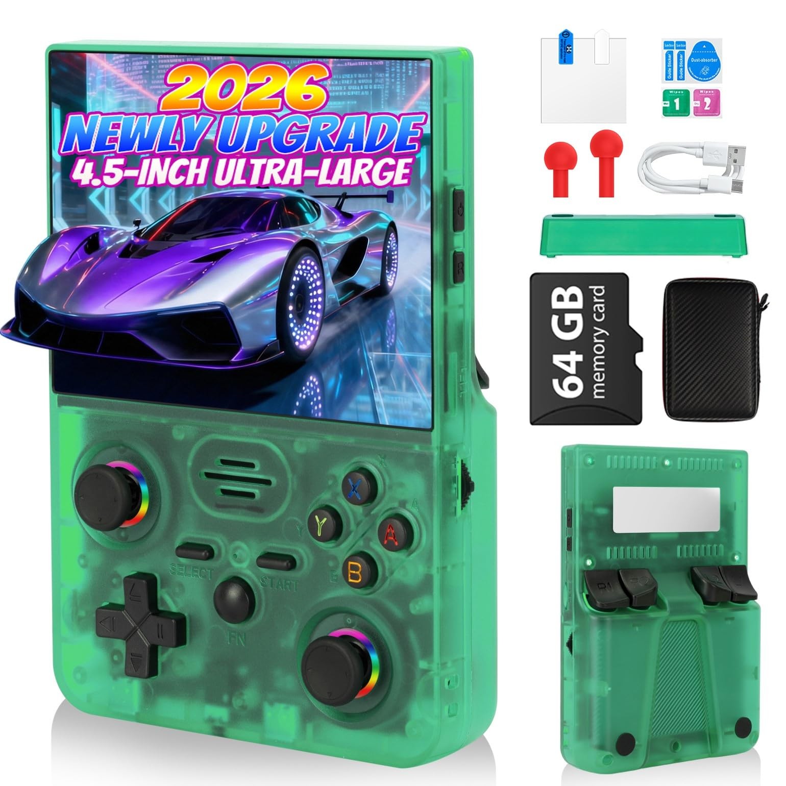 Rhesusco 2026 NEW Upgrade RF45V Retro Handhled Game Console-4.5 Inch Ultra-La…