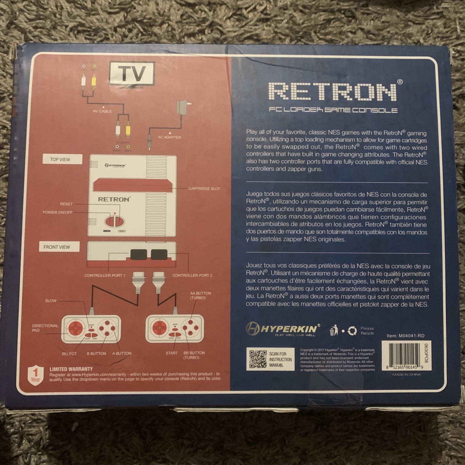 Hyperkin RetroN 1 Gaming Console for the NES Red White