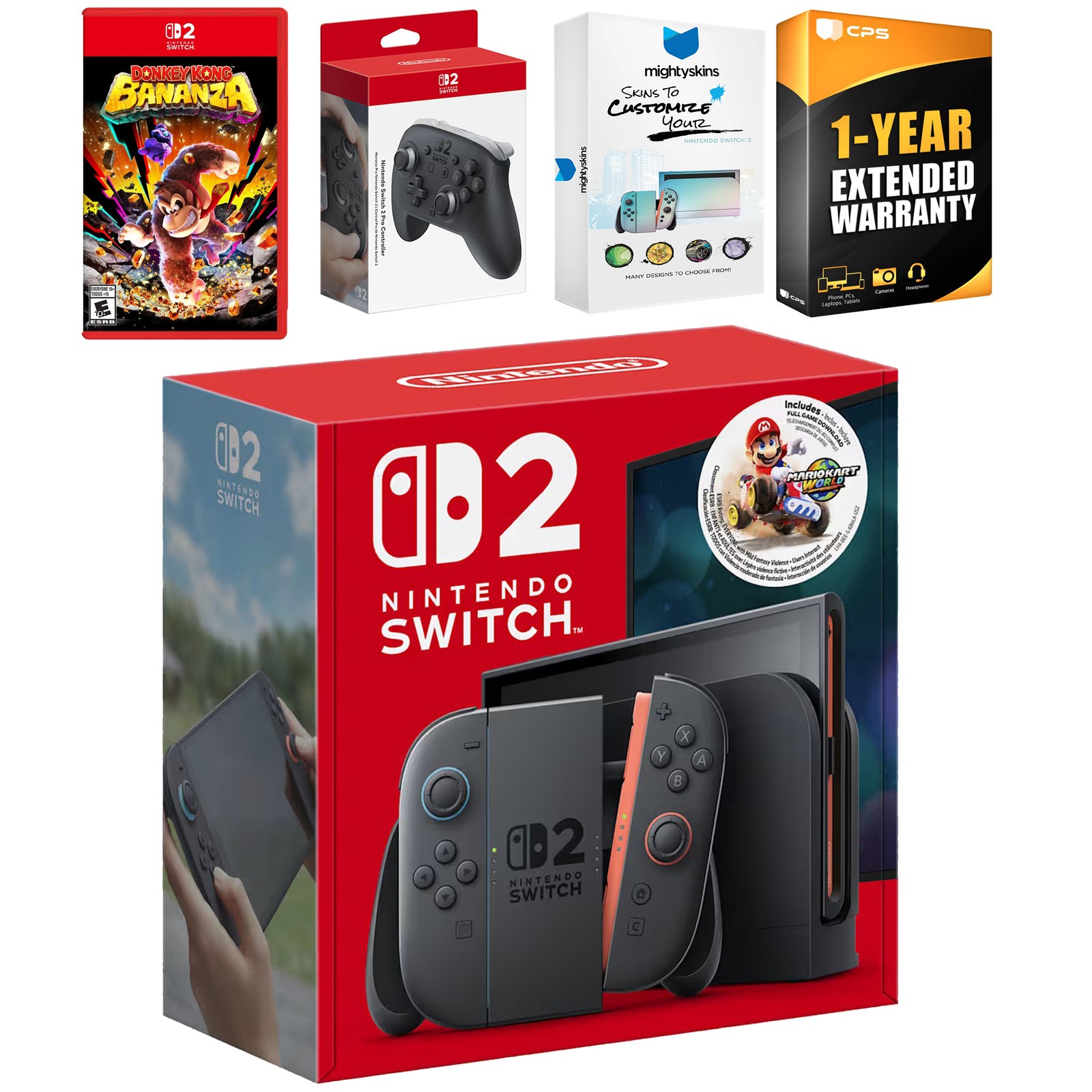 Nintendo Switch 2 + Mario Kart World + Donkey Kong Bonanza, Pro Controller