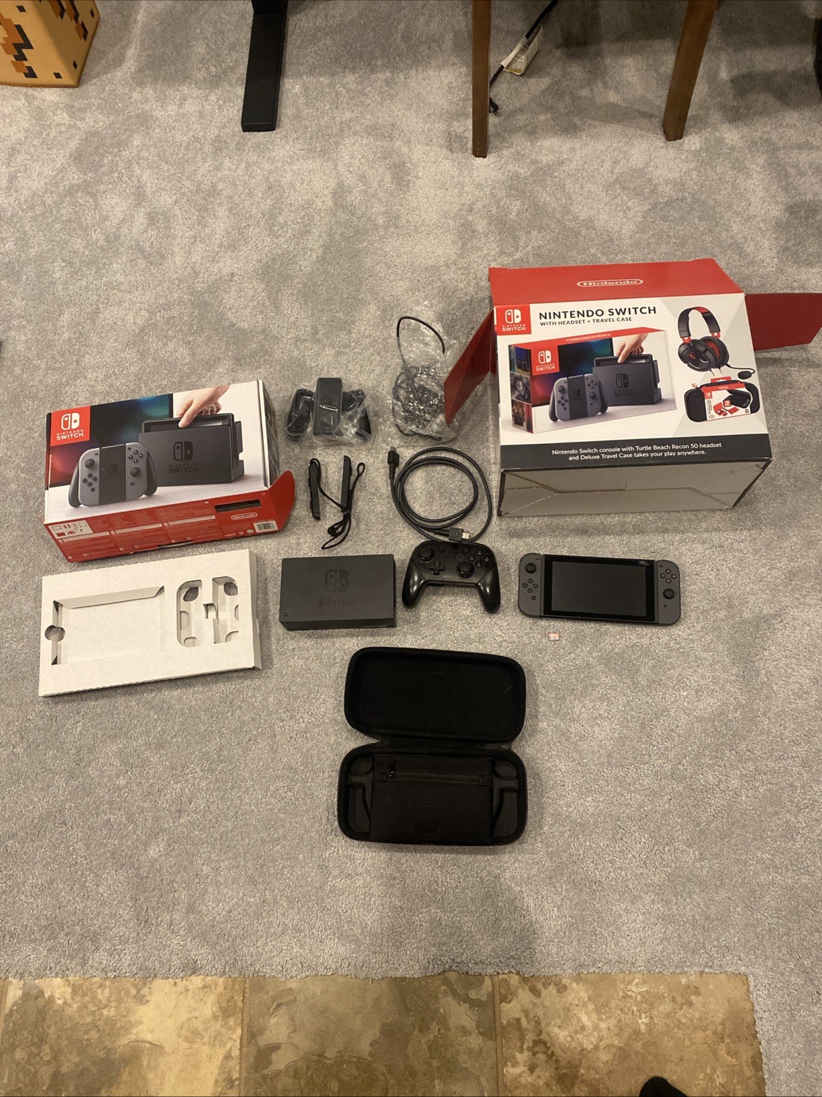 Nintendo Switch 32GB Console w/Gray Joy‑Con, Pro Controller, Case, 512 GB SD CIB