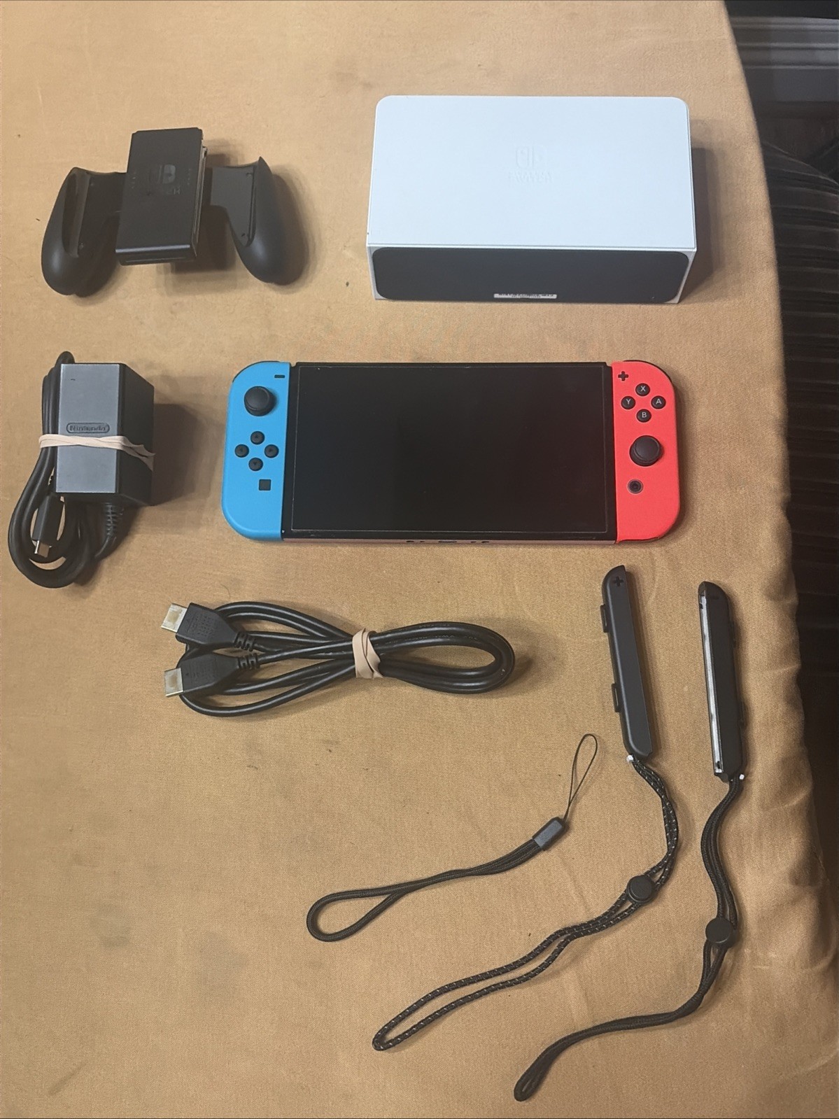 Nintendo Switch OLED HEG-001 Handheld Console w/ Cords & Accessories