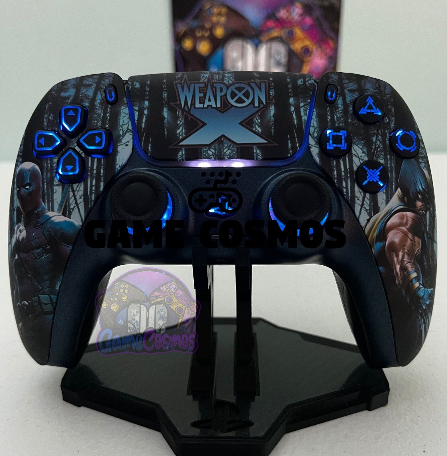 Marvel X-Men Wolverine Deadpool – RGB LED – Custom Controller For PS5 Or PC