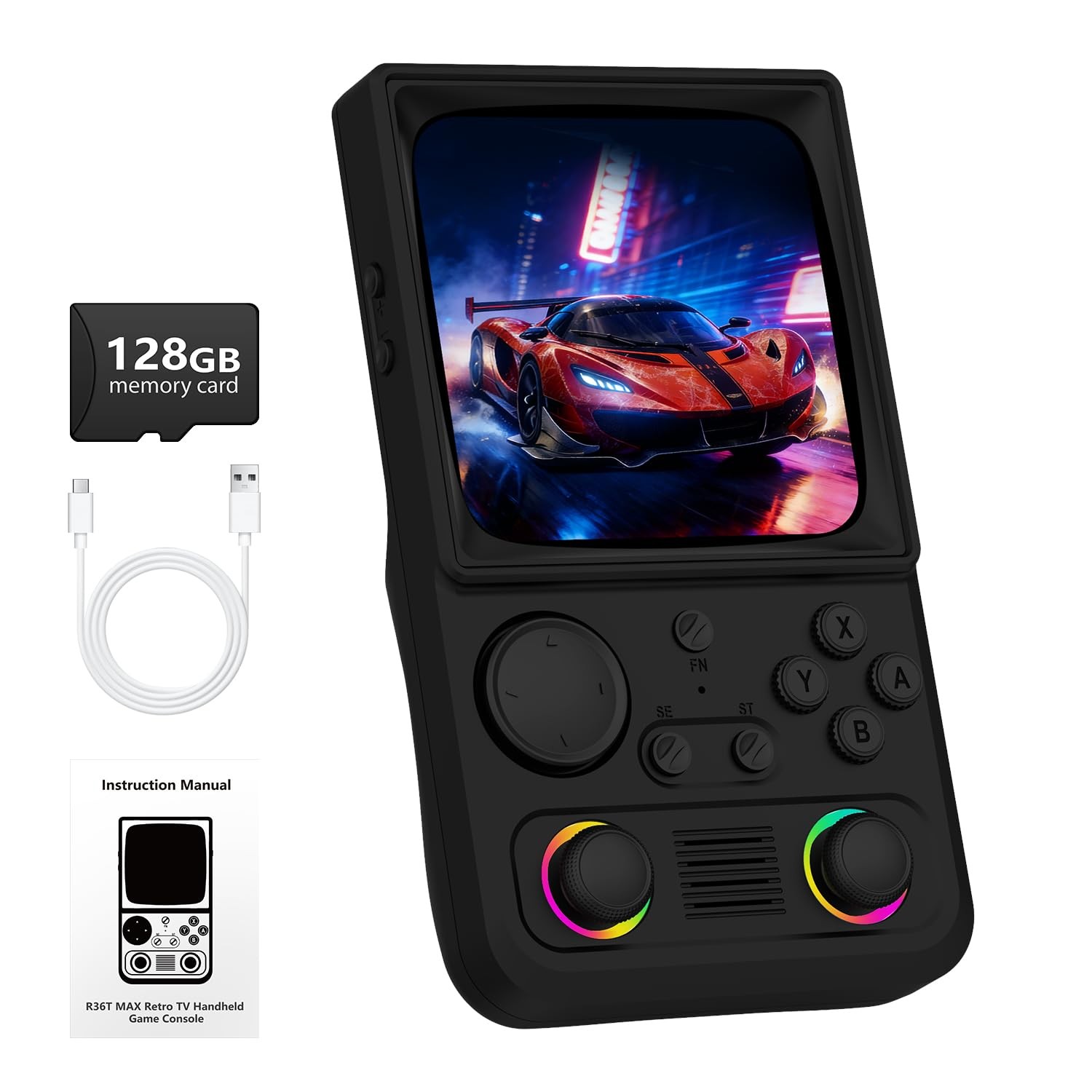 R36TMAX Retro Handheld Game Console, 4.0” 720×720 IPS Screen, 64GB Supports …