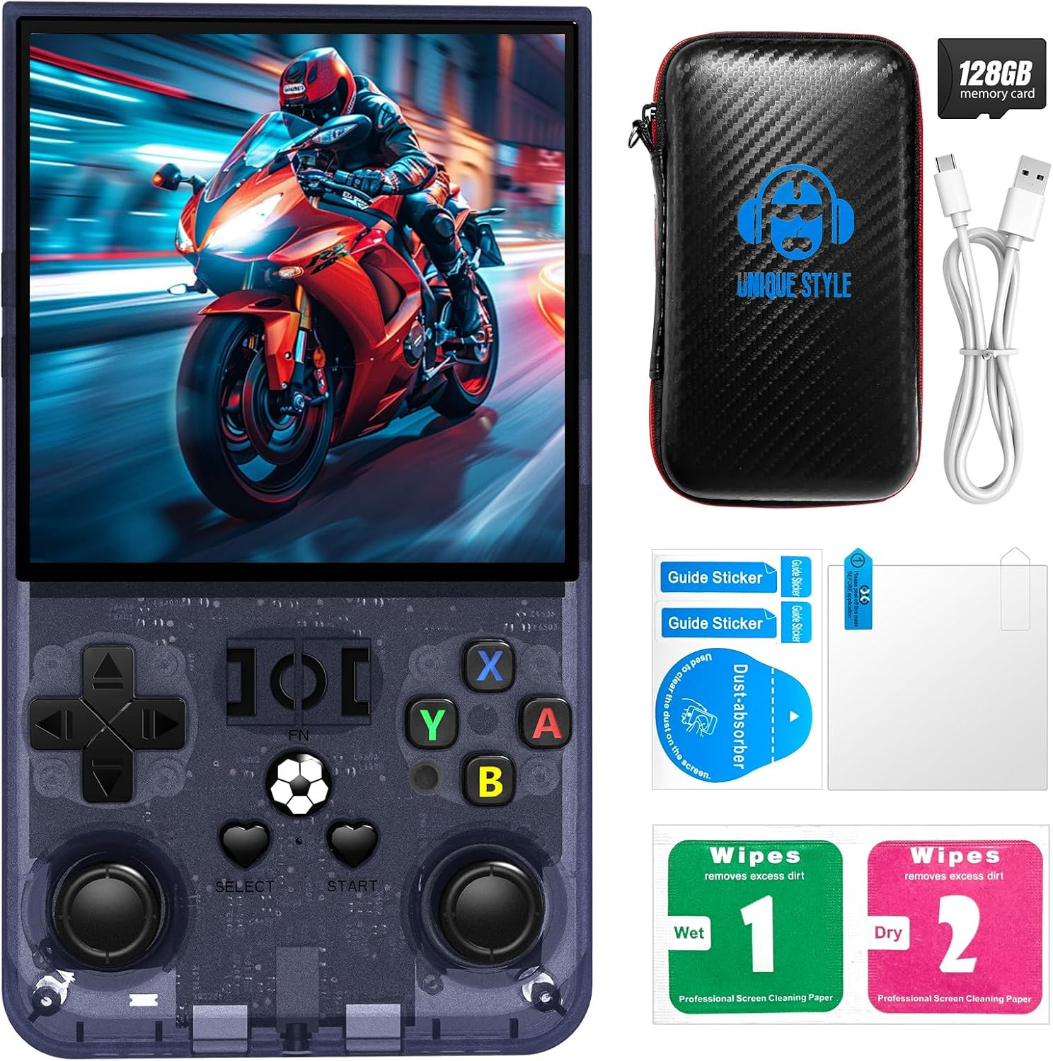 R36MAX Retro Handheld Game Console, 4.0-Inch IPS Display, 720X720 Resolution, Li