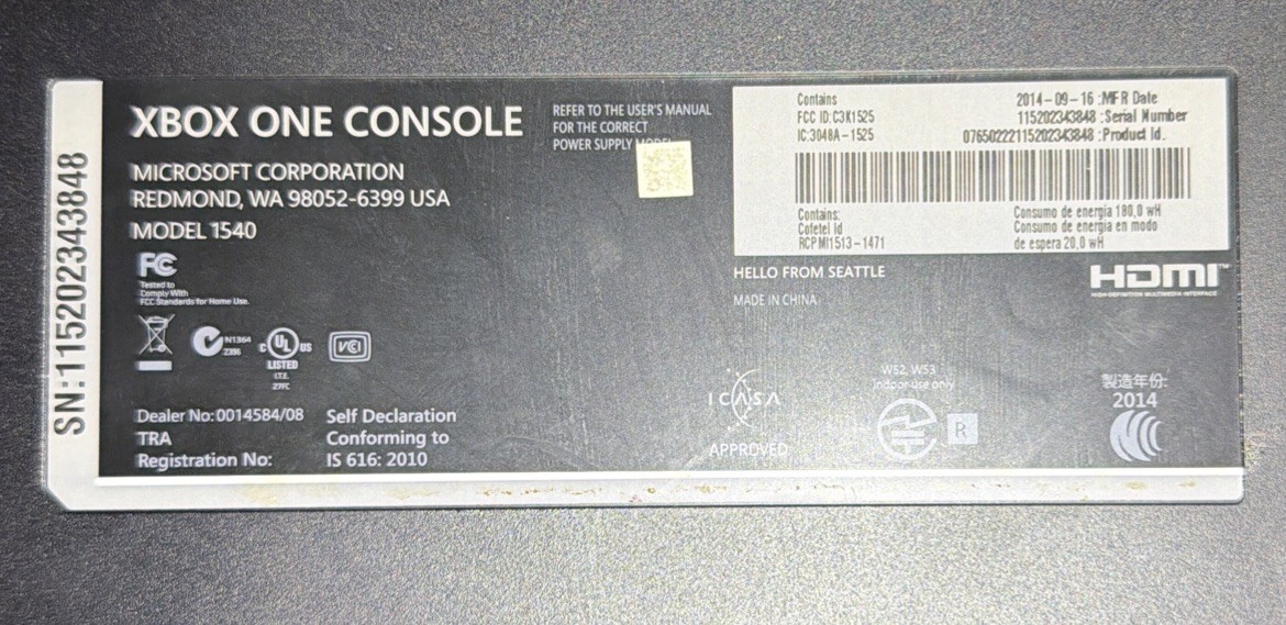 Xbox One 500 GB Console Only – FOR DIGITAL ONLY