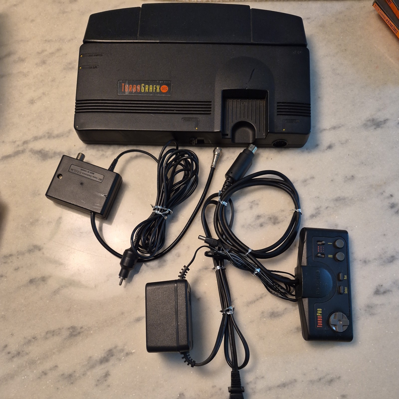 Turbo-Grafx 16 Console Tested Working Controller Power Adapter AV Cables