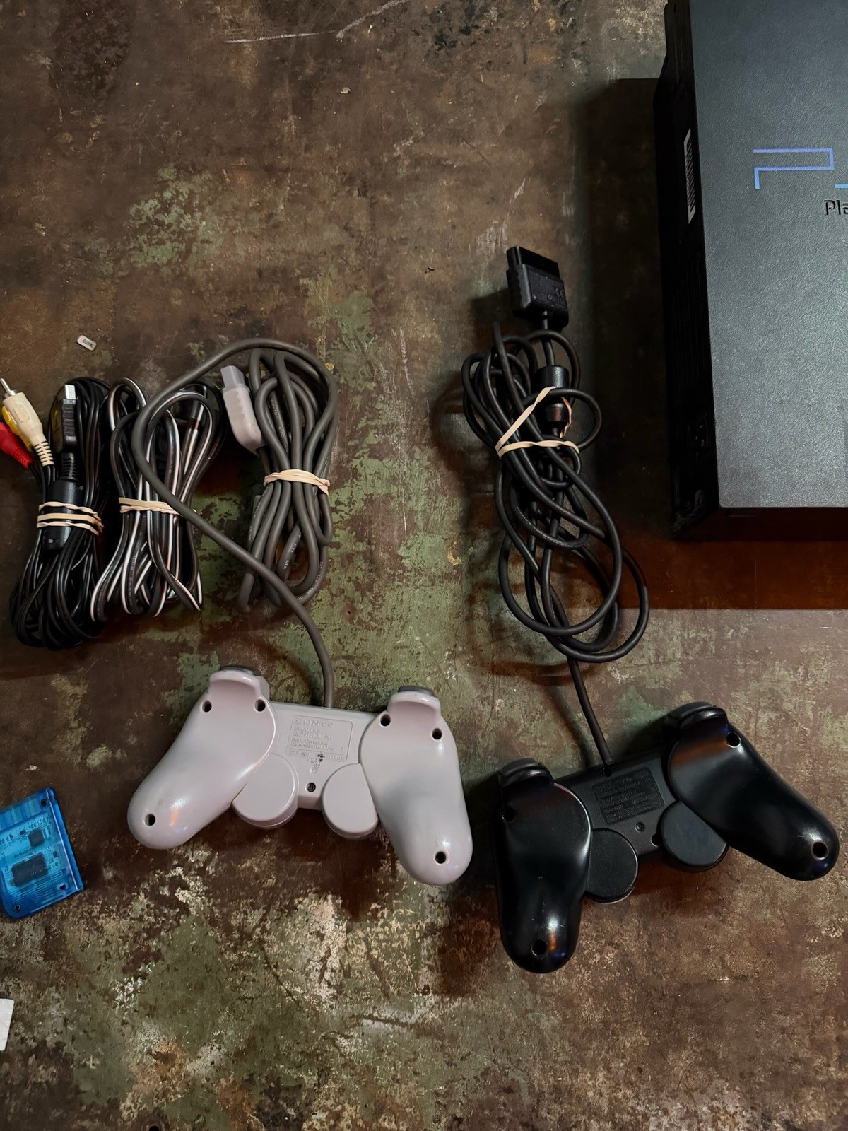 Sony PlayStation 2 PS2 Fat Console with OEM Cords + 2 Controllers + Memory Card