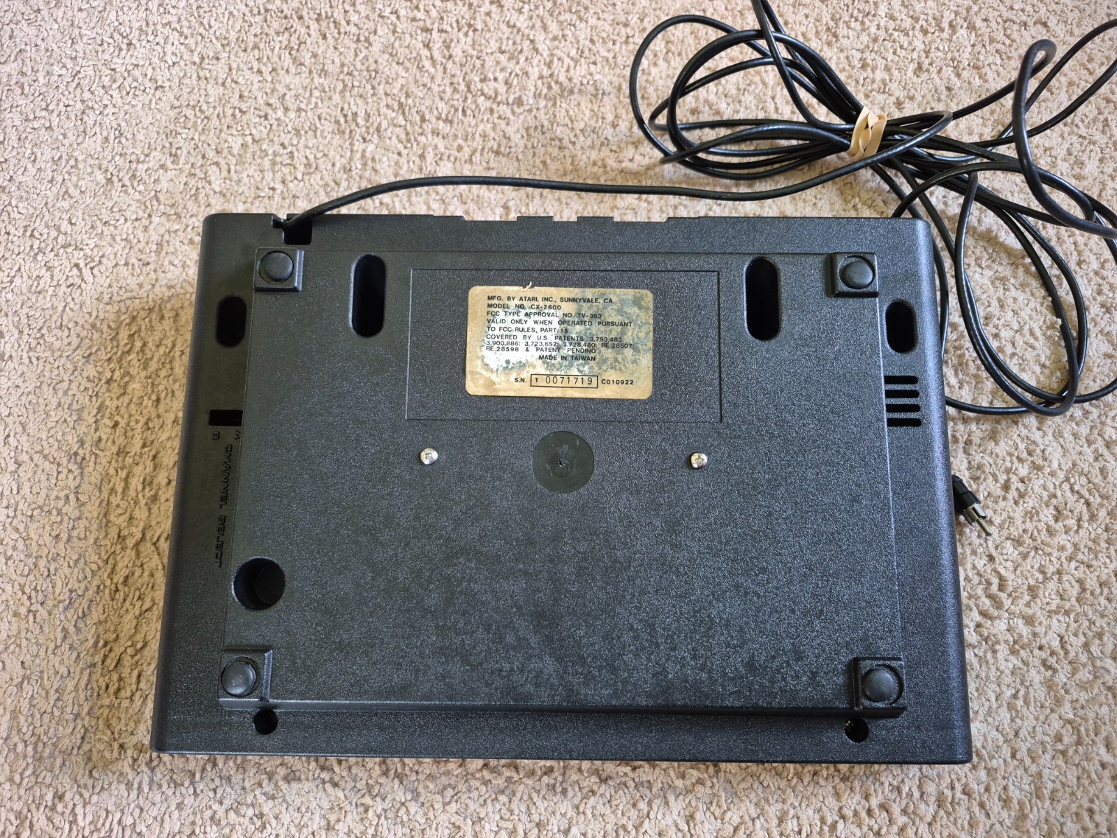 Atari CX-2600 Console with AV Cable, new power port, tested & works!