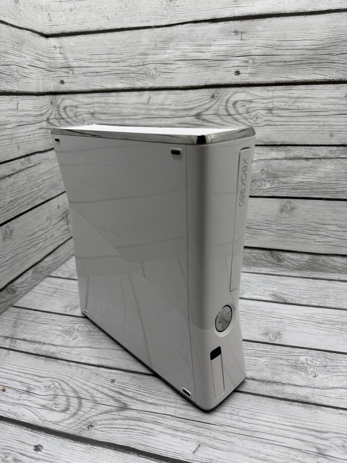 Microsoft Xbox 360 S Slim White Console System Only Tested/ Working