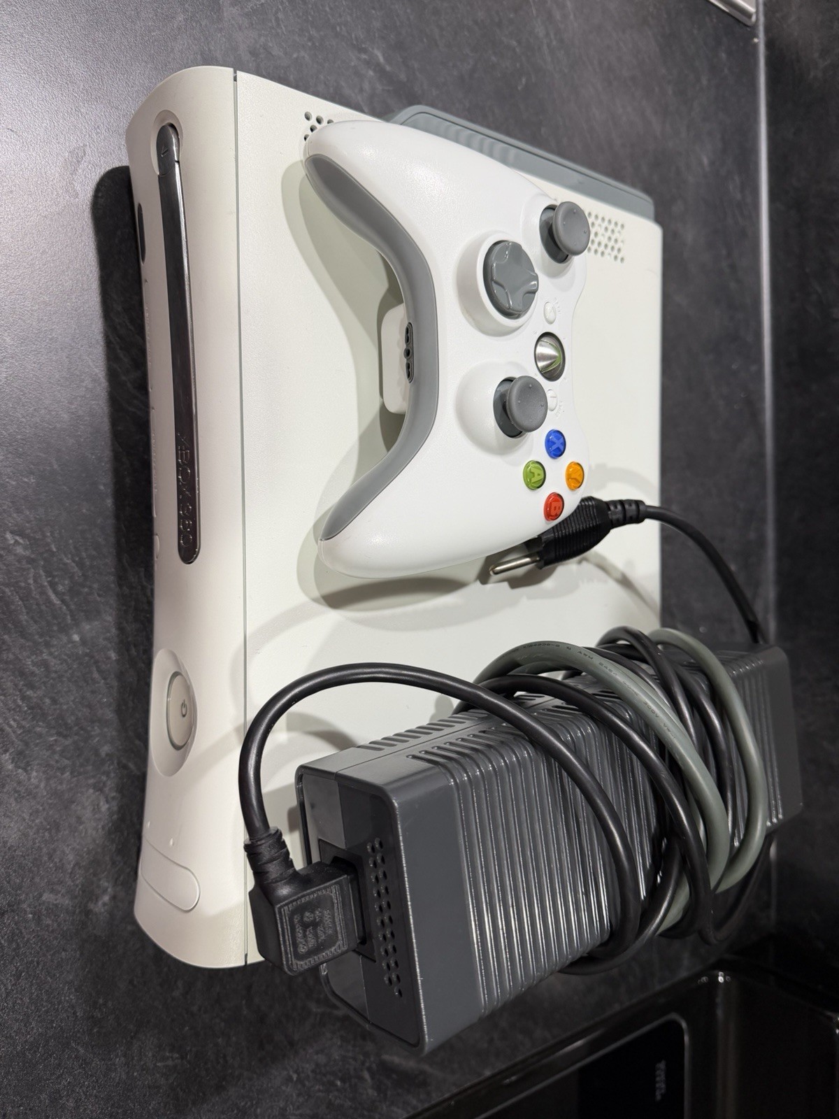 Microsoft Xbox 360 Console with White Wireless Controller -Cleaned and Tested