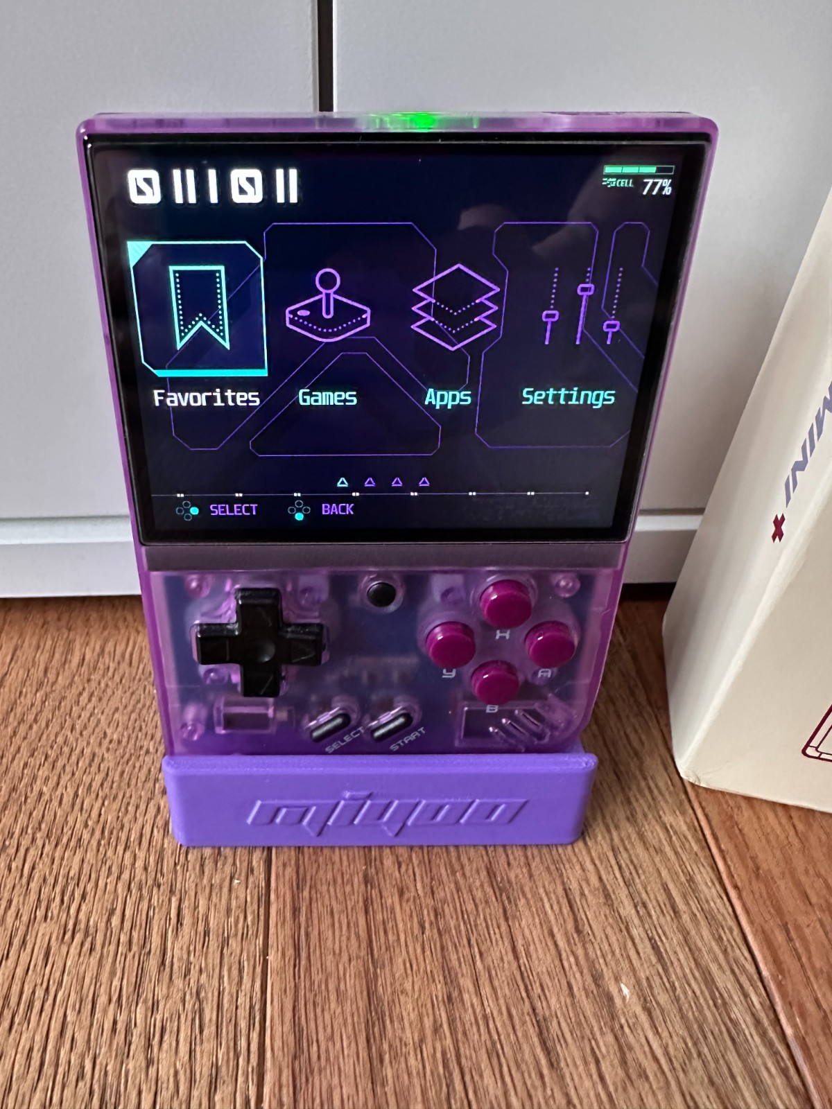 Miyoo Mini Plus Purple Handheld Game Console w/ 64GB Zelda SD Card, Charge Cable