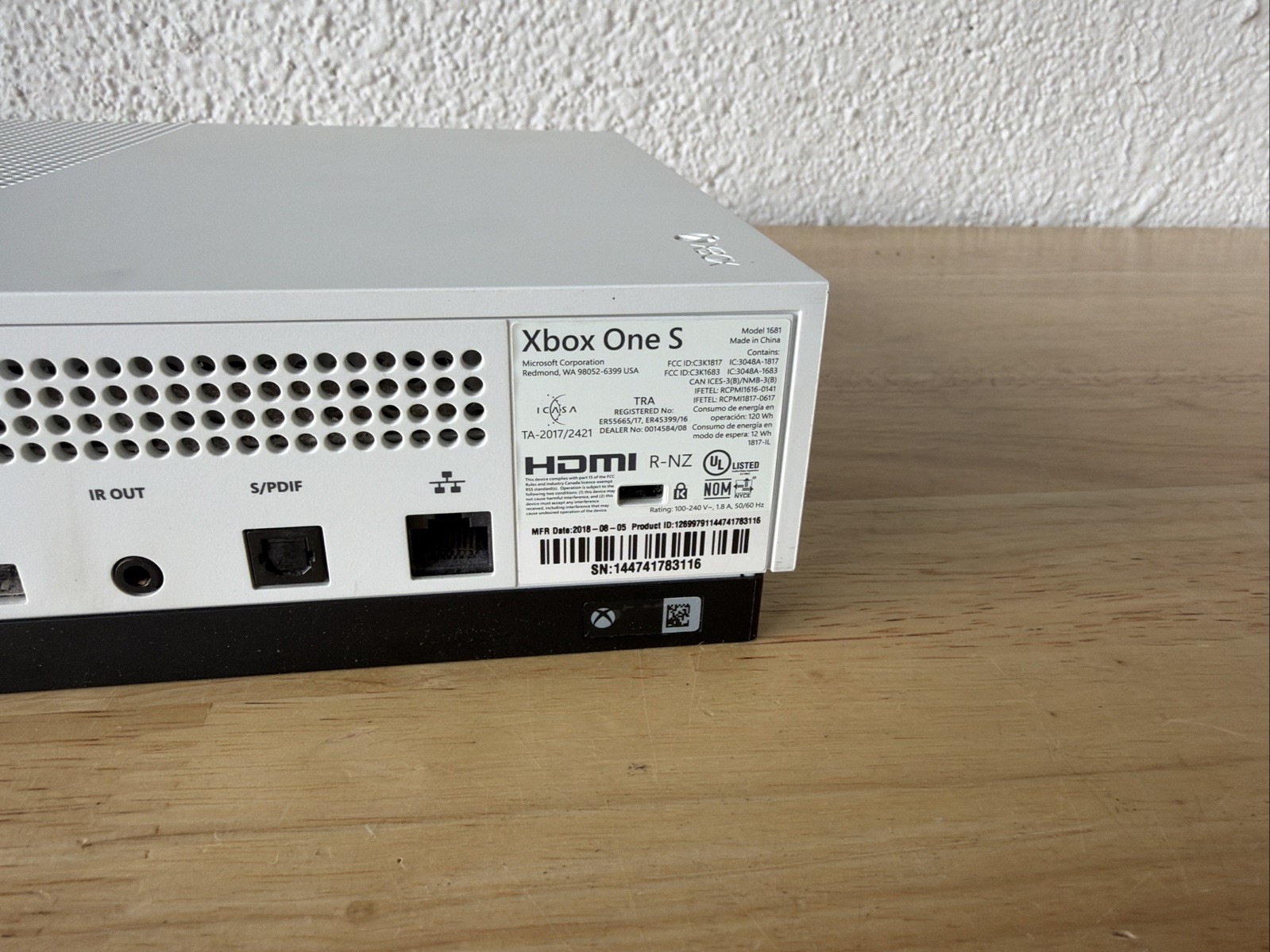Microsoft Xbox One S 1TB Model 1681 Console Only Damaged – Not Powering Up
