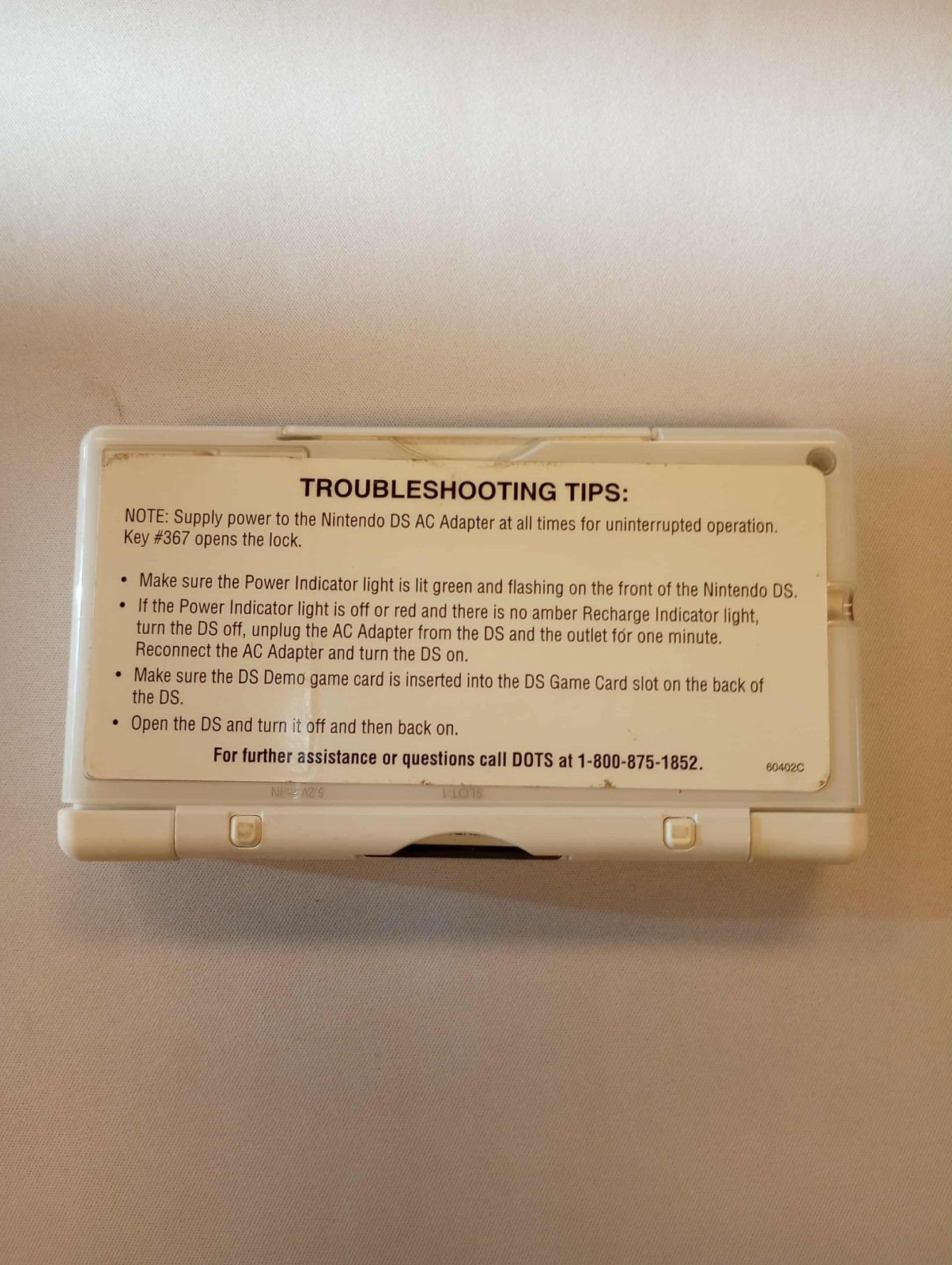 Nintendo DS Lite Console – Polar White Not for Resale Download Station RARE! NFR