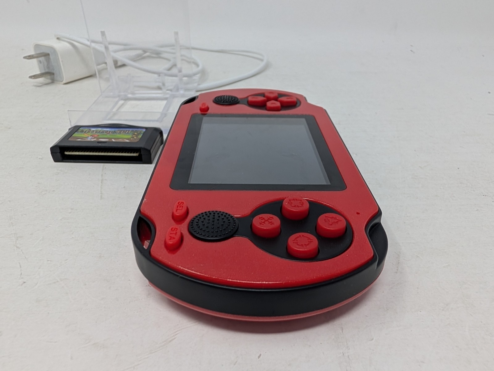 TaddToy Red 16 Bit Handheld Game Console – Hundreds of Preloaded Games, Baseball