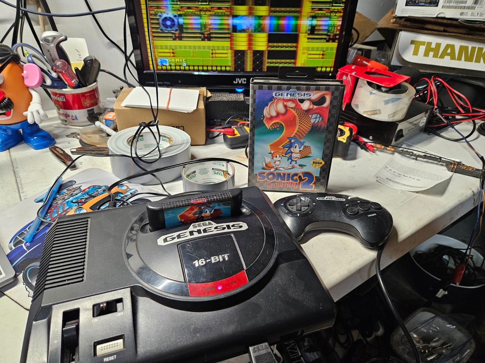 1-CONTROLLERS Original SEGA GENESIS Console MK-1601 Video Game System 1st Model