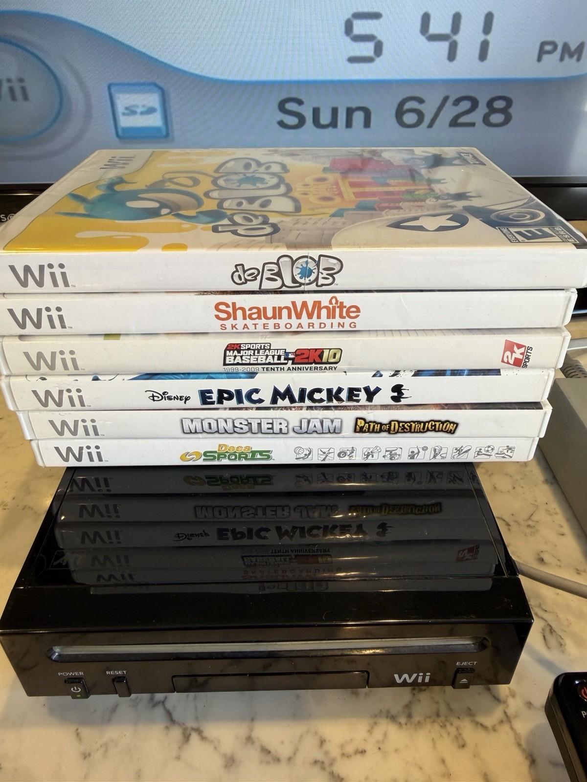 Nintendo Wii RVL-101 Console Bundle 6 Games MotionPlus Tested Complete Works