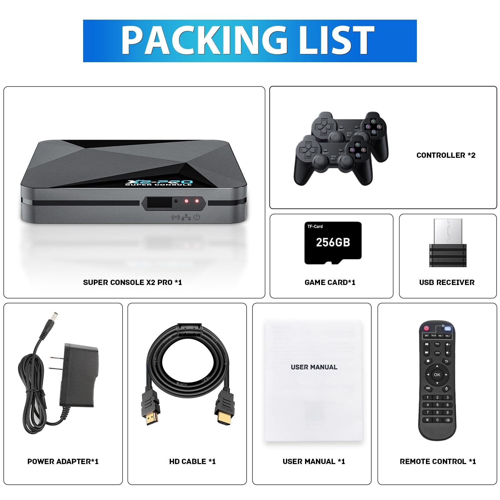 Retro Game Console Super Console X2 Pro Built-in 65000+ Games, Video Game Con…