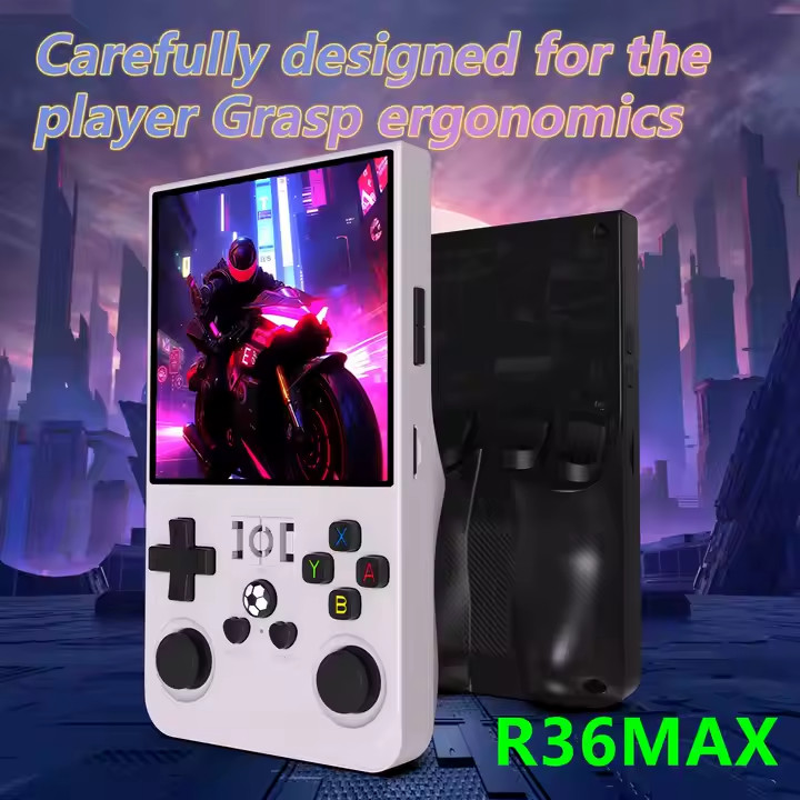 R36 Max 4 Inch IPS Screen Open Source Retro Pocket Handheld Video Game 128GB 22K