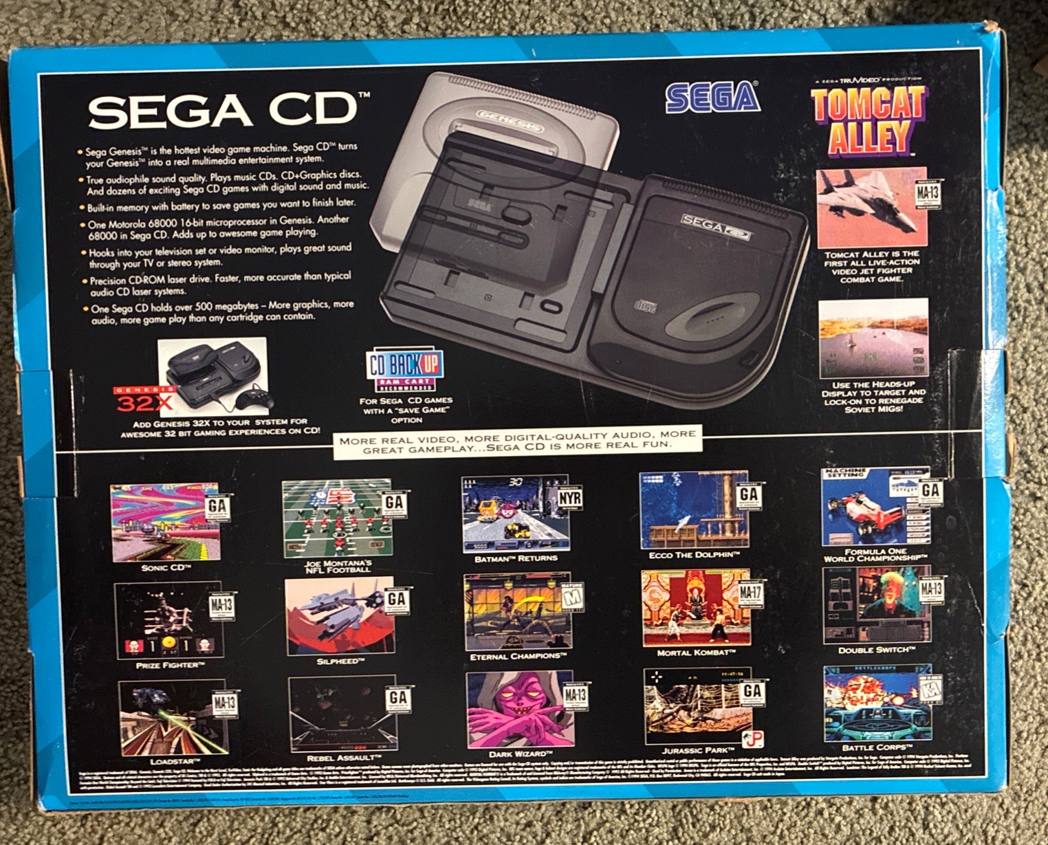 Sega CD Action System Sega Console – Tomcat Alley Bundle – Model 2 Boxed *READ*
