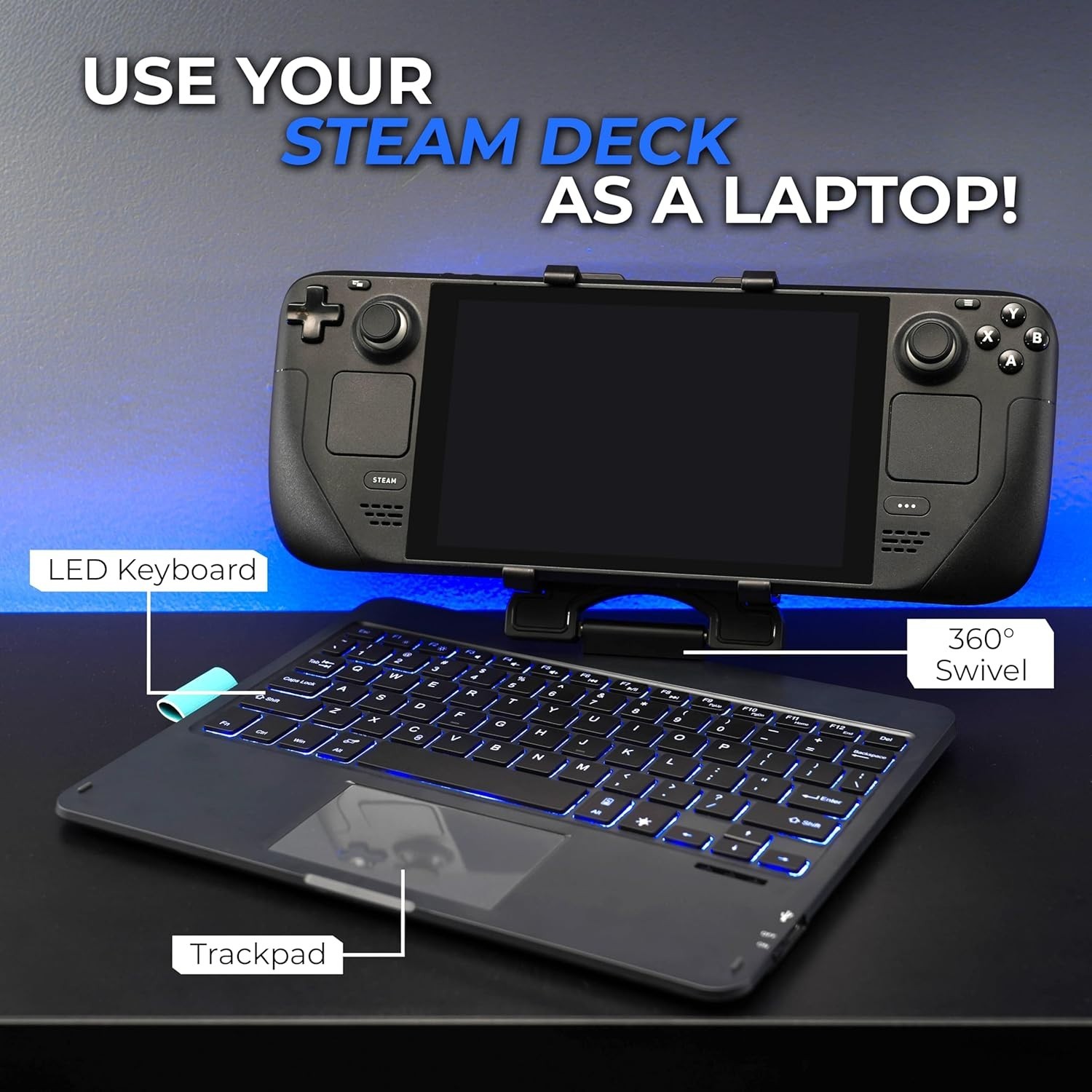 High-Performance Bluetooth Trackpad Keyboard with RGB for Steam Deck Gaming