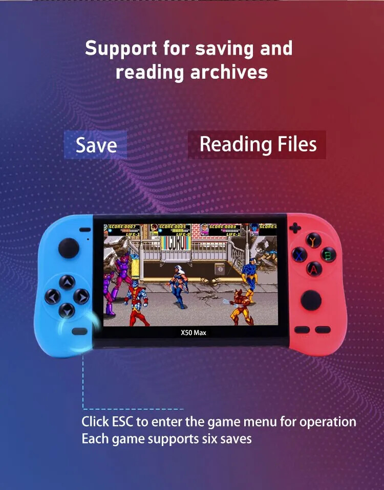 X50-MAX 5.1 Inch Handheld Console Support TV Portable Video Console Game Player