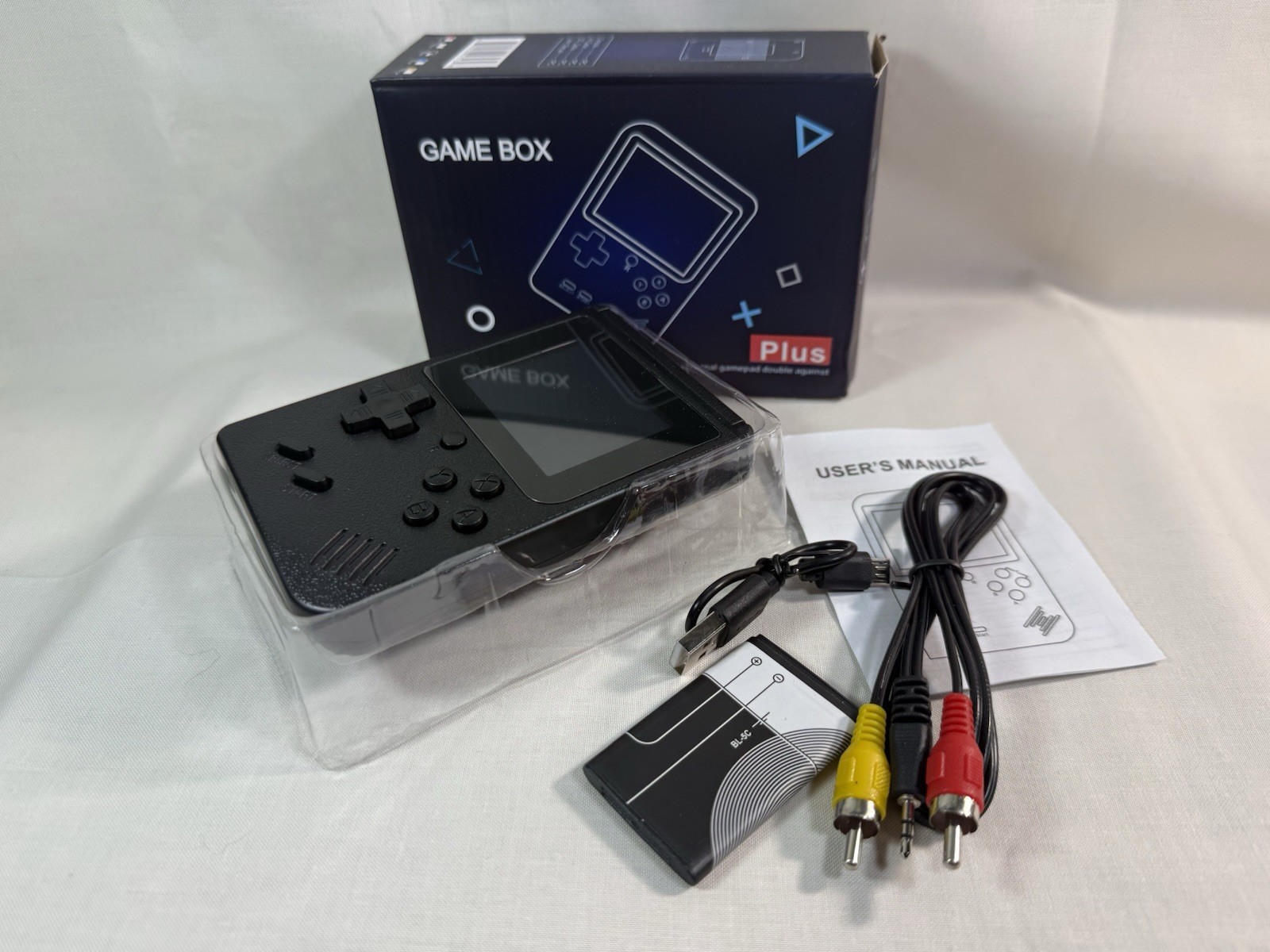 Game Box Plus Handheld Video Game Console Black USB Composite RCA Gamepad