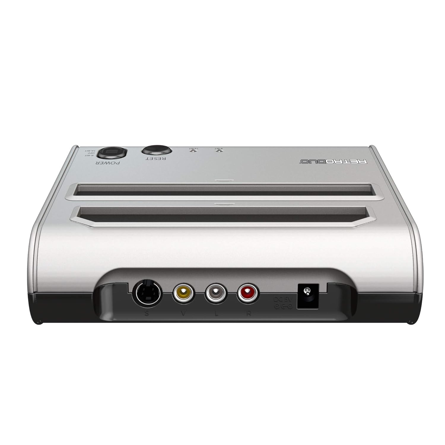 Retro-Bit RetroDuo Dual 2-in-1 Retro Console for SNES & NES Games – Silver/Black