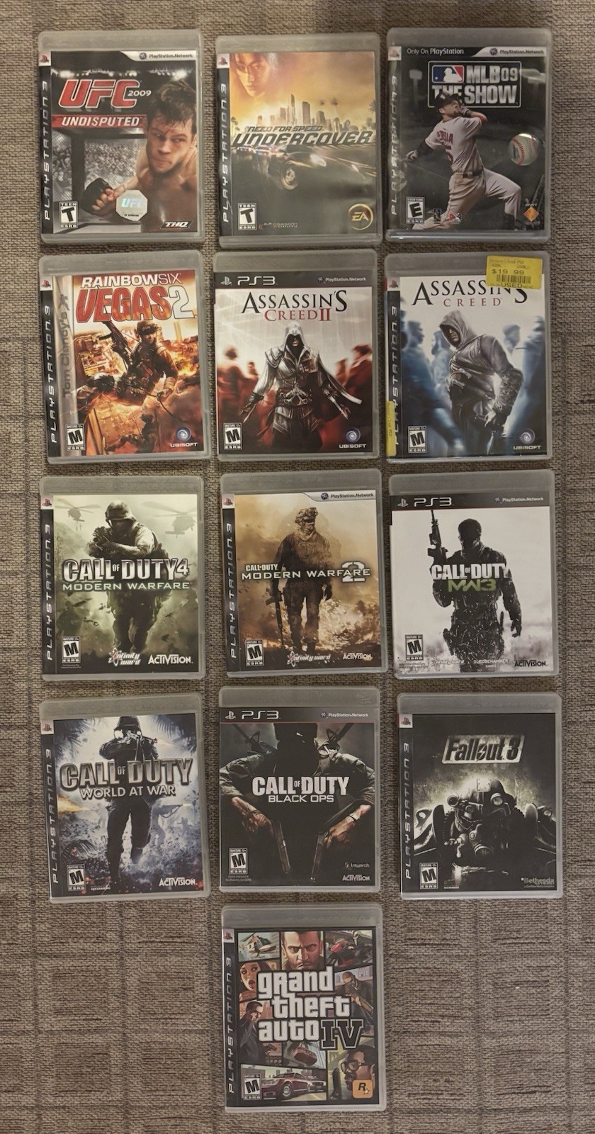 PS3 Fat Console Bundle – 2 Controllers + 13 Games – Tested Working