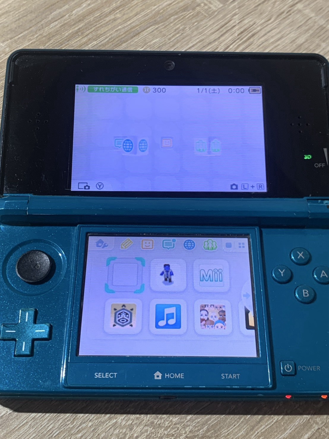0947 Nintendo 3DS Aqua Blue Good TESTED