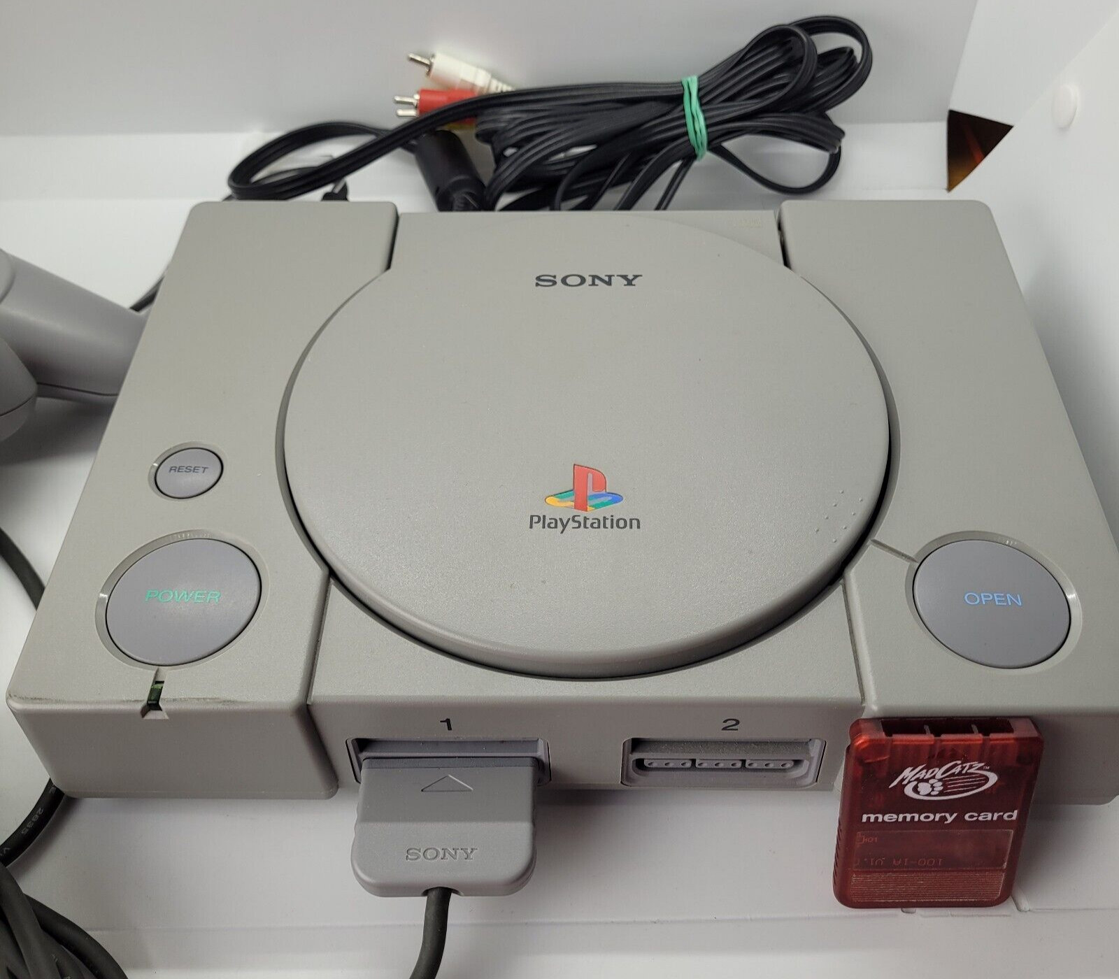 Sony PlayStation PS1 Dual Shock Console Model SCPH-9001 Controller Memory Card
